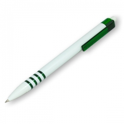 Plastové pero biela/zelená